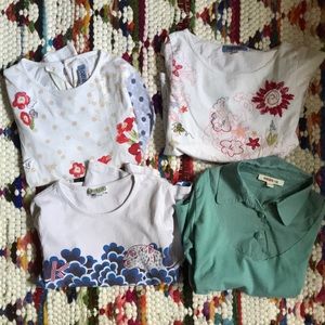 Vintage Kenzo Kids Long Sleeve Shirts Set of 4 8A